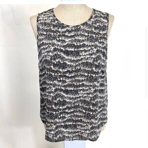 Rag and bone Sz small 💯 silk side slits back mesh panel delicate top